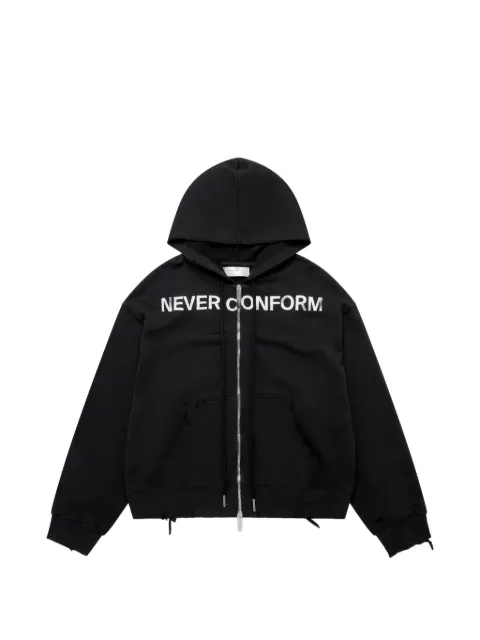 matieres fecales distressed Never Conform hoodie Black MAT02T022