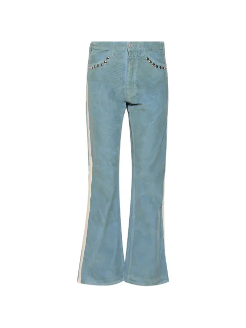MARKING DISTANCE stud-embellished corduroy trousers Blue MD6SMT04APT2210420