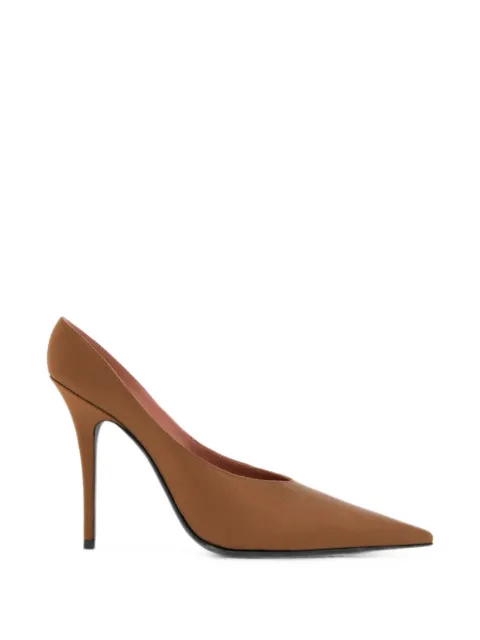 Amina Muaddi Anok satin pumps Brown MU001105T003BR005