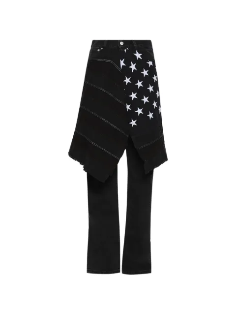 MARKING DISTANCE star-print jeans Black MD6SMT03APTE952999