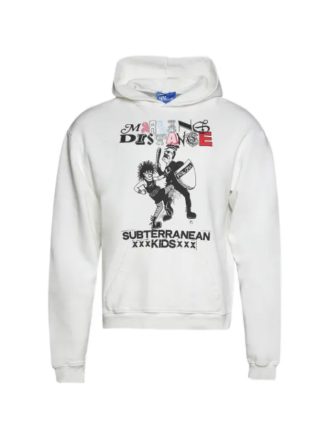 MARKING DISTANCE graphic-print hoodie White MD6SMF02DPJE333001