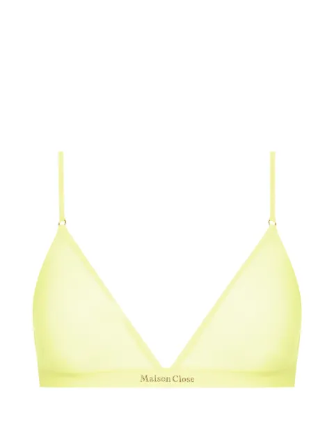 Maison Close Double Sens sheer triangle bra Yellow 564756