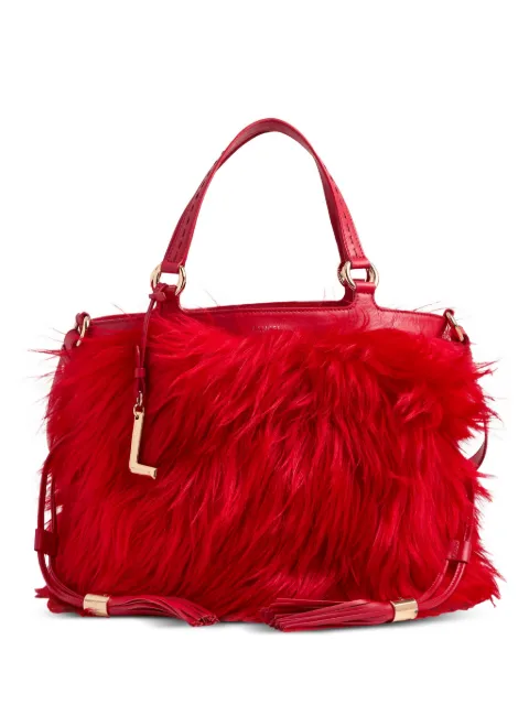 Lancel medium Premier Flirt fur-texture bucket bag Red A14105H9TU