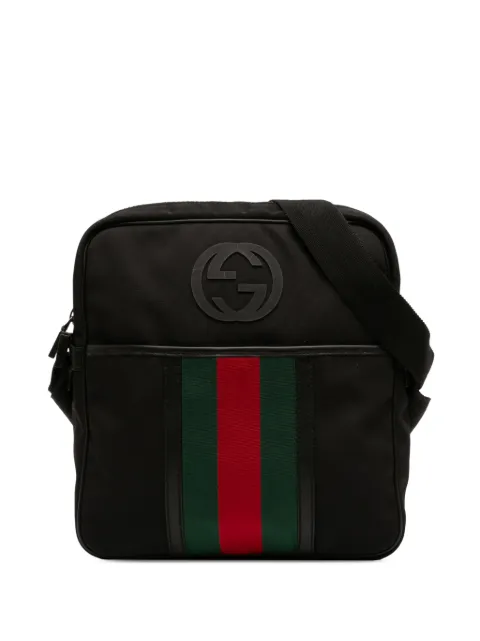 Gucci Pre-Owned 2016-2026 Nylon Interlocking G Web crossbody bag Black S3HJT49GTH0XWVXB