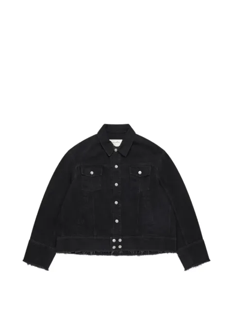 matieres fecales Pierre M. raw-cut denim jacket Black MAT02J004