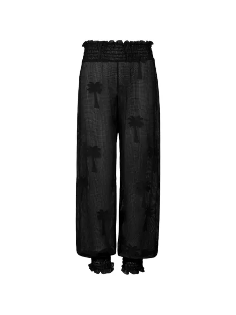 Johanna Ortiz Palm Nomad palm-embroidered trousers Black PT03979