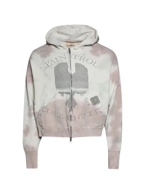SEKRIT distressed tie-dye hoodie Neutrals SS26SEKHD01