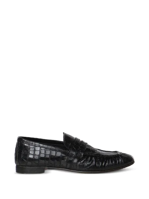 Giuliano Galiano Jacob croc-effect leather loafers Black JACOB