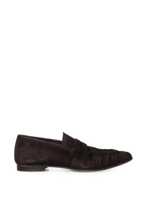 Giuliano Galiano Jacob ruched loafers Brown JACOB