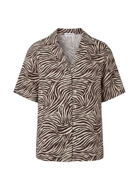 Nicholas Sonora shirt graphic zebra Brown S26T1921LB