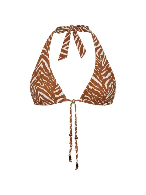 Nicholas Malta bikini top - abstract animal Brown S26SB178NB