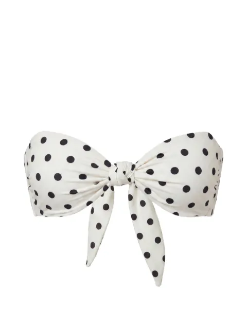 Nicholas Naia knot bikini top - ivory black polka-dot Neutrals S26SB169NB