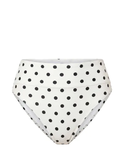 Nicholas Nerea high waist bikini bottoms - ivory black polka dot White S26SB179NB