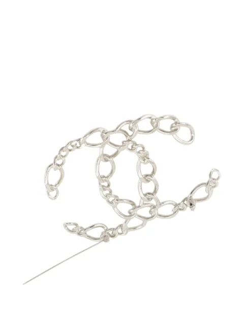 CHANEL Pre-Owned 2006 CC Brass Openwork Chain Brooch costume brooch Silver O7TRXNGO4O3F5VZ7