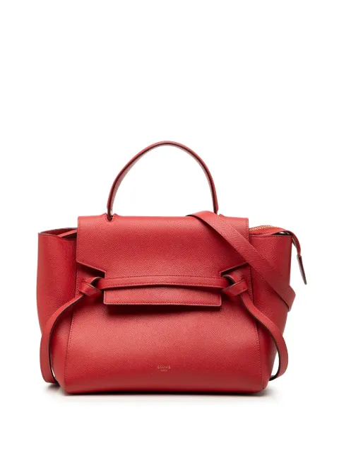 Celine Pre-Owned 2016 Micro Grained Calfskin Belt Bag satchel Red 948DUURATK90RN0V