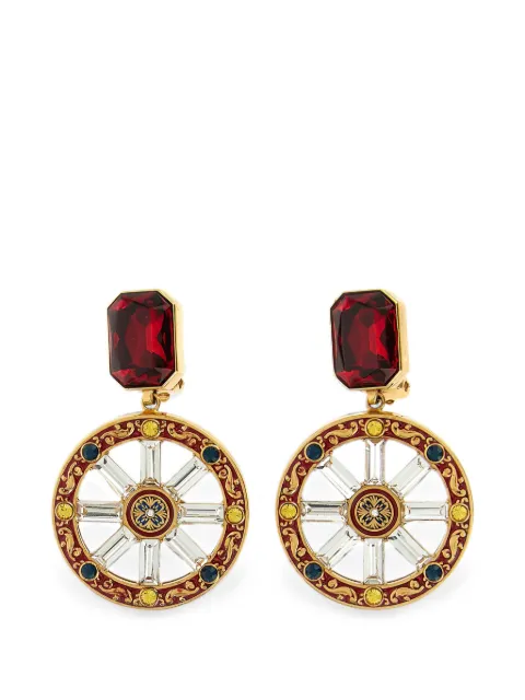Dolce & Gabbana crystal-embellished wheel earrings Gold WES6C4W111187579