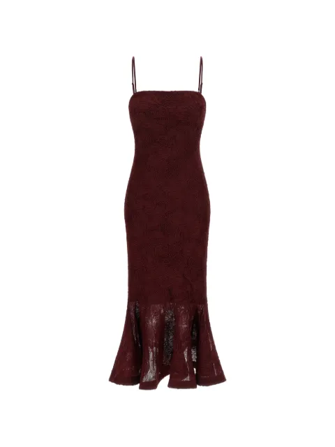 ROTATE BIRGER CHRISTENSEN floral-appliqué midi dress Red 116275741741