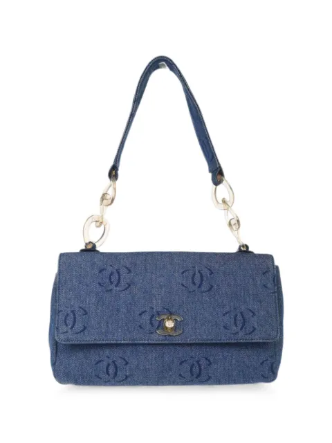CHANEL Pre-Owned 2002-2003 CC print shoulder bag Blue 187356