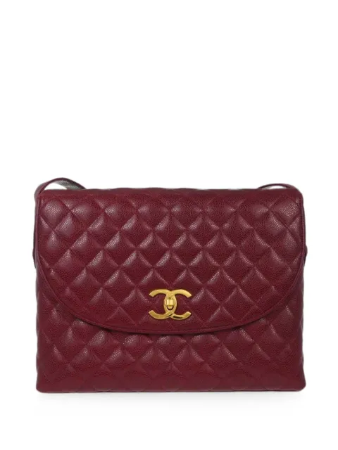 CHANEL Pre-Owned 1991-1994 quilted CC turn-lock shoulder bag Red 187541