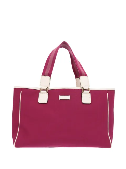 Gucci Pre-Owned 2000-2015 Canvas Web tote bag Pink 1VA3B0LTPUIEVULB
