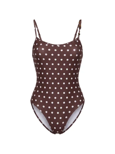 Nicholas Dione one piece suit - espresso ivory polka dot Brown S26SO174NB