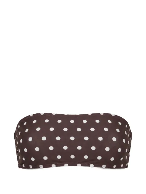Nicholas Nerida bandeau top - espresso ivory polka dot Brown S26SB176NB