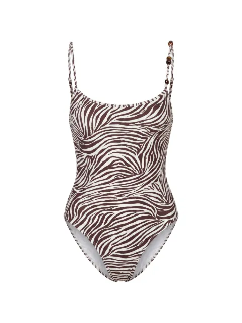 Nicholas Dione one piece suit - graphic zebra Brown S26SO174NB