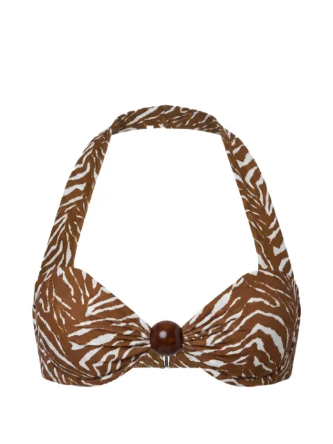 Nicholas Sirena halterneck bikini - abstract animal Brown S26SB173NB