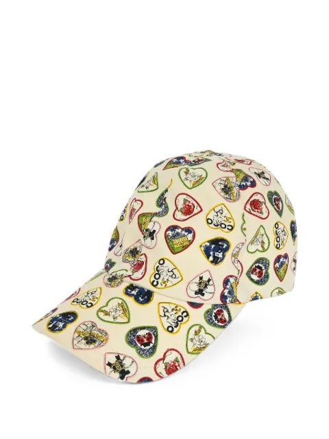 CHANEL Pre-Owned 1990-2000s heart-print cap Neutrals 178096
