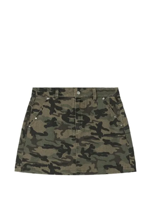 Mini Cream camouflage-print studded skirt Green 6UM121A