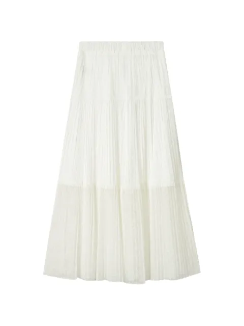 b+ab mid tiered pleated skirt White 6U217AS