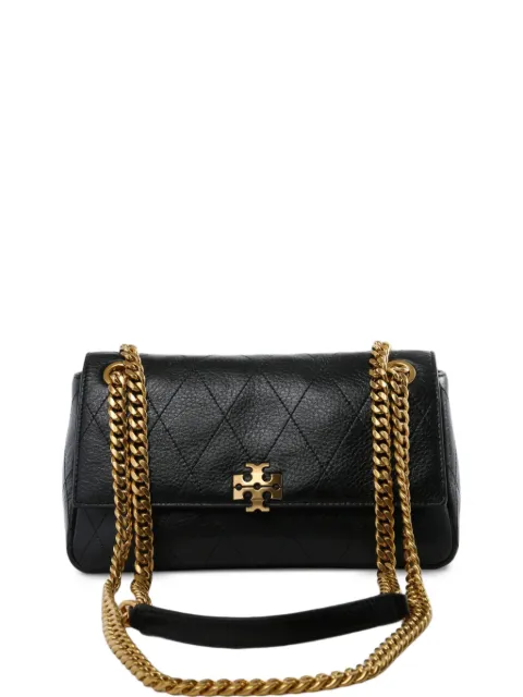 Tory Burch small Charlie quilted leather shoulder bag Black 185829