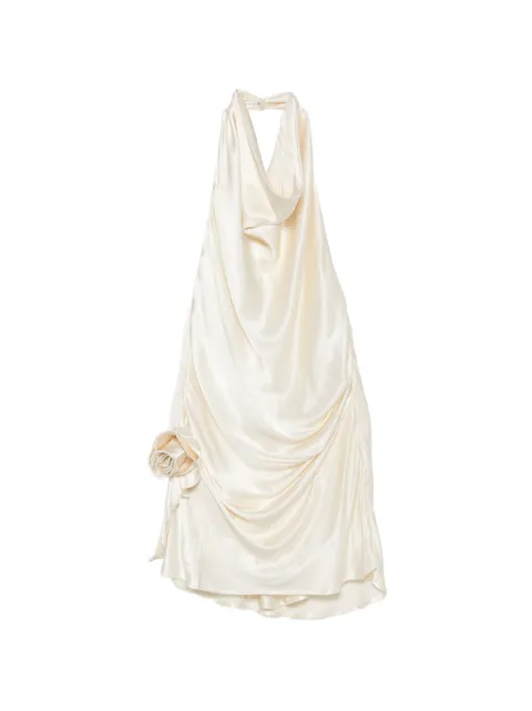 ARCINA ORI Rosa draped halterneck mini dress Neutrals AO24DR010