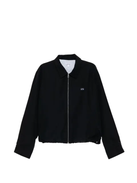 LOEWE contrast-stitch zip-up jacket Black H526Y02WFV