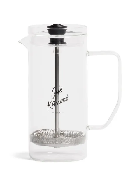 CAFÉ KITSUNÉ logo-print glass french press White QU08112OF0035