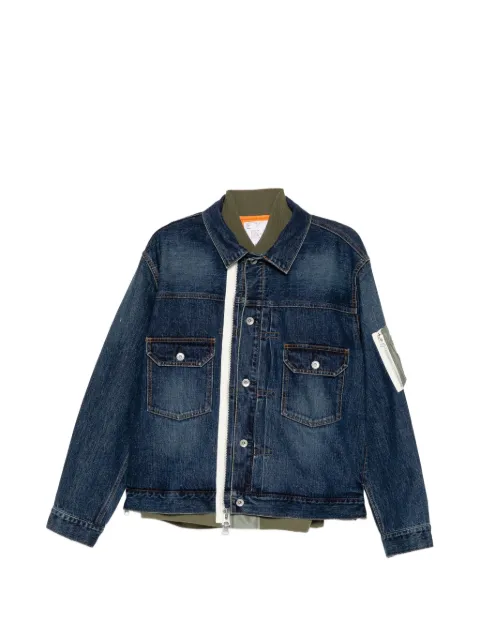 sacai denim layered twill jacket Blue SCM304BLUE