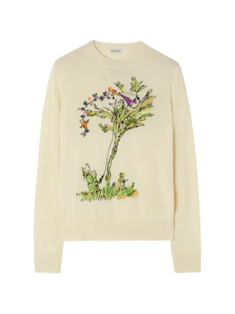 Burberry wool-silk brave little tree sweater Neutrals 8127516