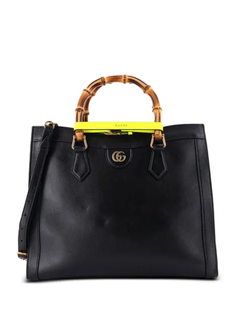 Gucci Pre-Owned Diana NM Bamboo Handle Leather Medium tote bag Black WCY2PHM28CZTMFF3