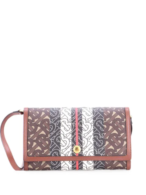 Burberry Pre-Owned TB Flap Bag Monogram E-Canvas Small shoulder bag Brown TCOAYL3BMU6E4H4P