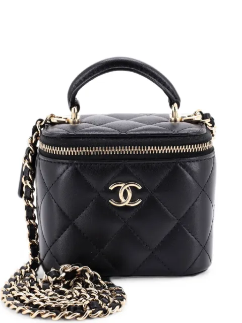 CHANEL Pre-Owned Classic Top Handle Vanity Case with Chain Quilted Lambskin Mini crossbody bag Black GC8PN58BOESBL3Y5