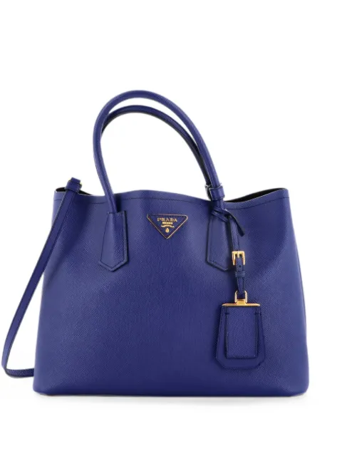 Prada Pre-Owned Cuir Double Saffiano Leather Medium tote bag Blue LXKE2NH0ACZTQZTT