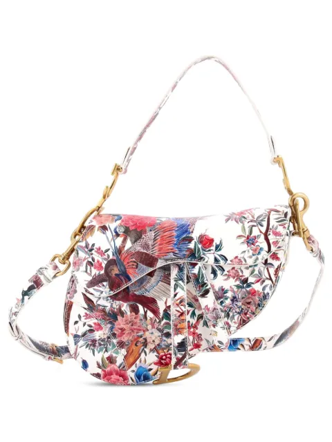 Christian Dior Pre-Owned Saddle Handbag with Strap Printed Leather Medium shoulder bag Multicolour 4AC2P9OR51NJZCXU