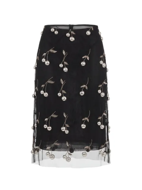Monse cherry-embroidered midi skirt Black MP260614EMB