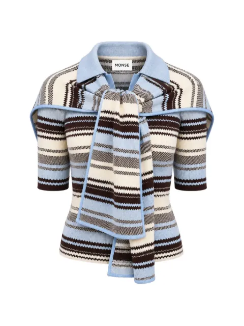 Monse scarf-detail striped sweater Blue MP260119CHA