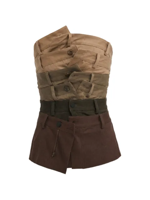 Monse layered-waistband corset top Brown MP260512COT