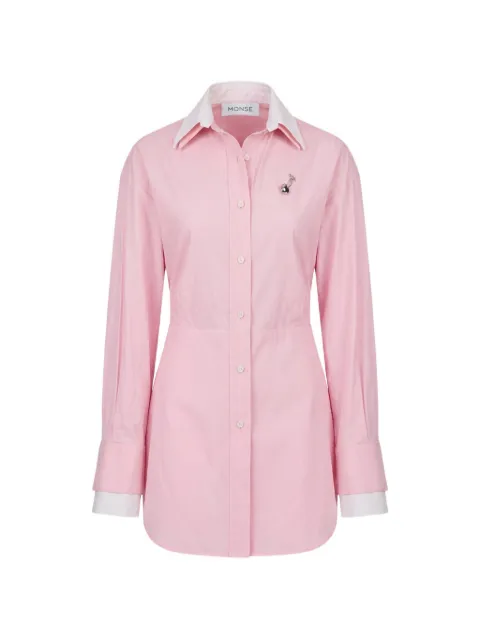 Monse back bunny ear-tied shirt dress Pink MP260214OSS