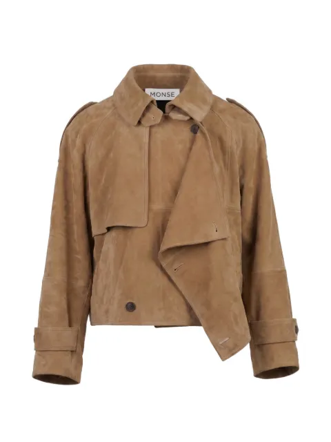 Monse cascade-panel suede jacket Neutrals MP261106SUE