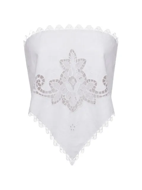 Monse lace-trimmed cut-out bandana top White MP260509TBL