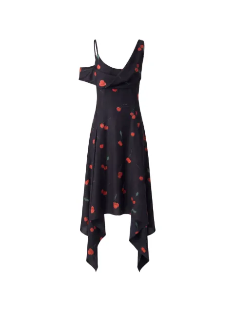 Monse cherry-print silk midi dress Black MP260224SGS