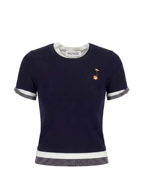 Monse triple-layer cherry-motif T-shirt Blue MP260117VIC